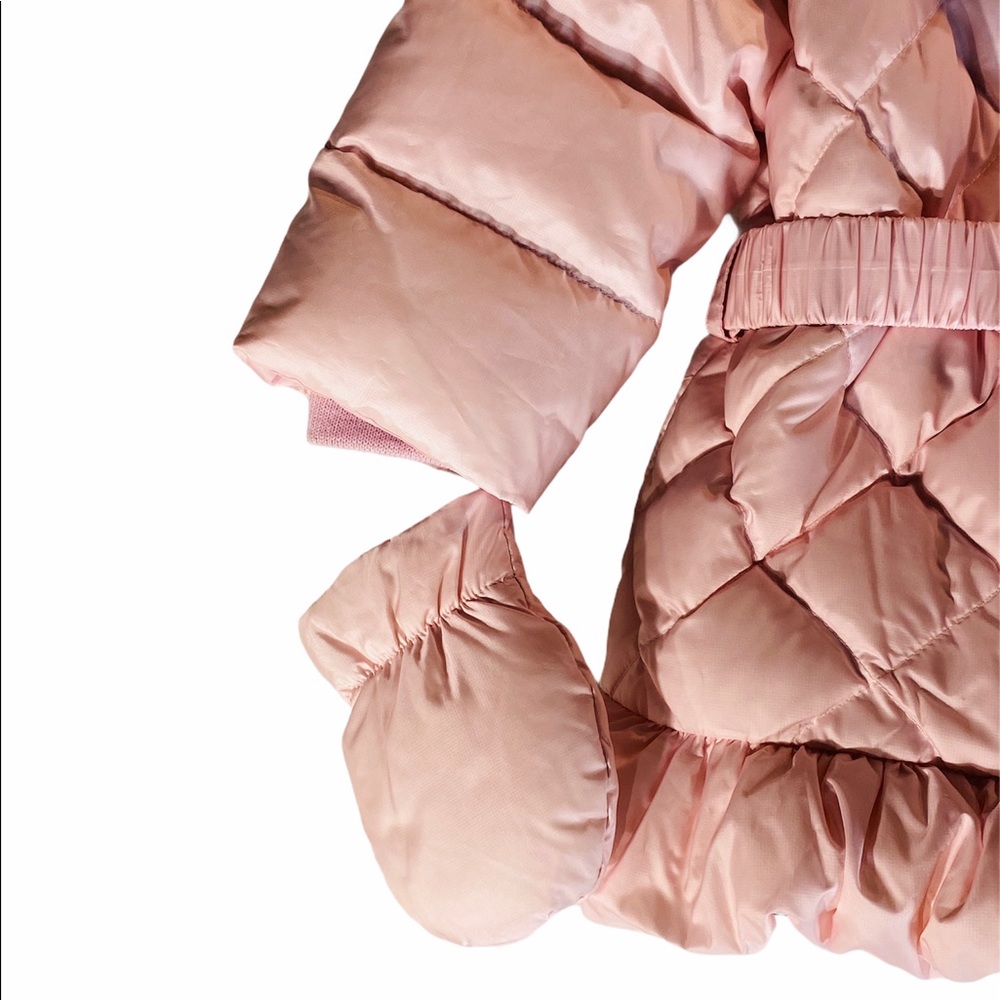 ADD DOWN*Light Pink Hooded w/Mitts Coat*9 Mo. $425 - Picture 7 of 10